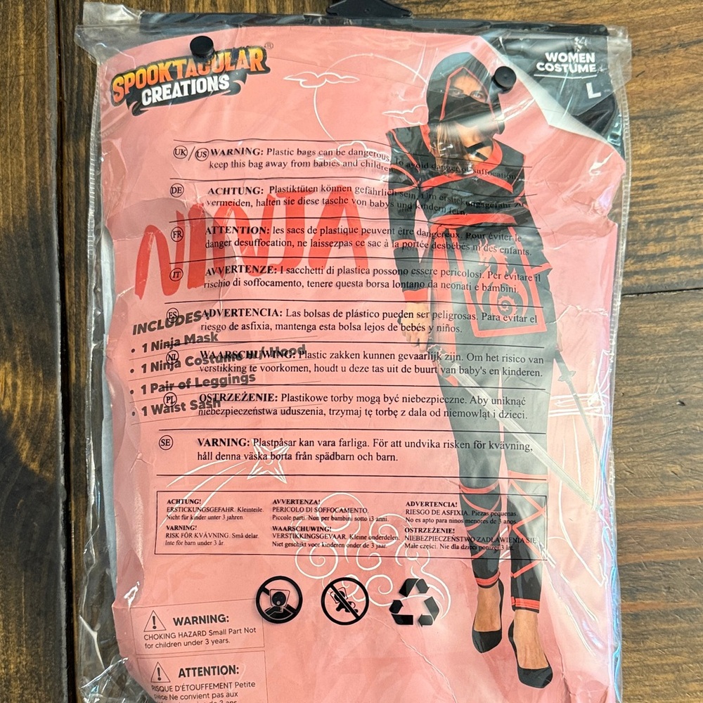 Spooktacular Creations Women's Ninja Costume - Red and Black (L)